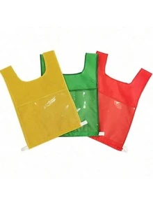 1 Pc Scrimmage Vest For Kids, 4 Color, Practice Vest, Card Insertable Game Vest, Training Bib, PE Bib, Team Competition Vest Kids, Pocket Vest, Cogn Game Tool, Teaching Aid, Interact Learn, Home, Class, Out, Party Games, Back To School - Multicolor - View 6