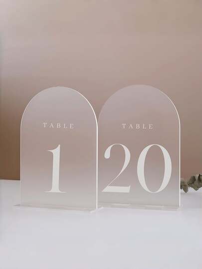 镜面拱形桌号牌 1-20 金色支架 5x7 婚礼席位卡架 适用于招待会、派对、餐厅装饰、新娘生日、毕业、单身派对礼物