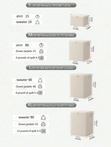 Túi đựng quần áo màu be, chất liệu vải dày dặn, dung tích cực lớn, có thể gấp gọn, tiết kiệm không gian, chống bụi, thích hợp để sắp xếp quần áo trong tủ, để dưới gầm giường, có tay cầm tiện lợi. - Màu be - Xem 4