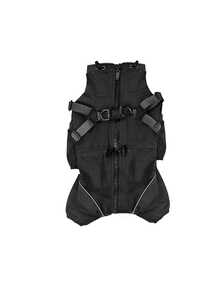 Áo khoác cho thú cưng bốn chân chống gió, thiết kế ngực và lưng, có thể dùng kèm dây xích, kiểu dáng mới, giữ ấm và chống lạnh. - đen - Xem 6