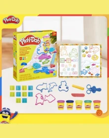 Hasbro Modeling Clay Learning Activity Set With Book, 5 Color Soft Molding Dough Kit 10oz, Animal And Number Shape Cutters, DIY Craft Education Play Material, Creative Classroom Art Supplies Gift Idea - Multicolor - View 1