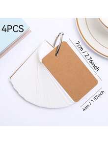 4PCS, White Hard Card Sms Small Card High Punched Learning Paper Card, With Iron Ring Web Greeting Index Card, Stainless Steel Binder Blank Bookmark Card, 100 Blank Card Paper, Used For Note Taking And Office Work, Memory Learning Office Supplies Learning Note Card, Multiple Colors - Multicolor - View 10