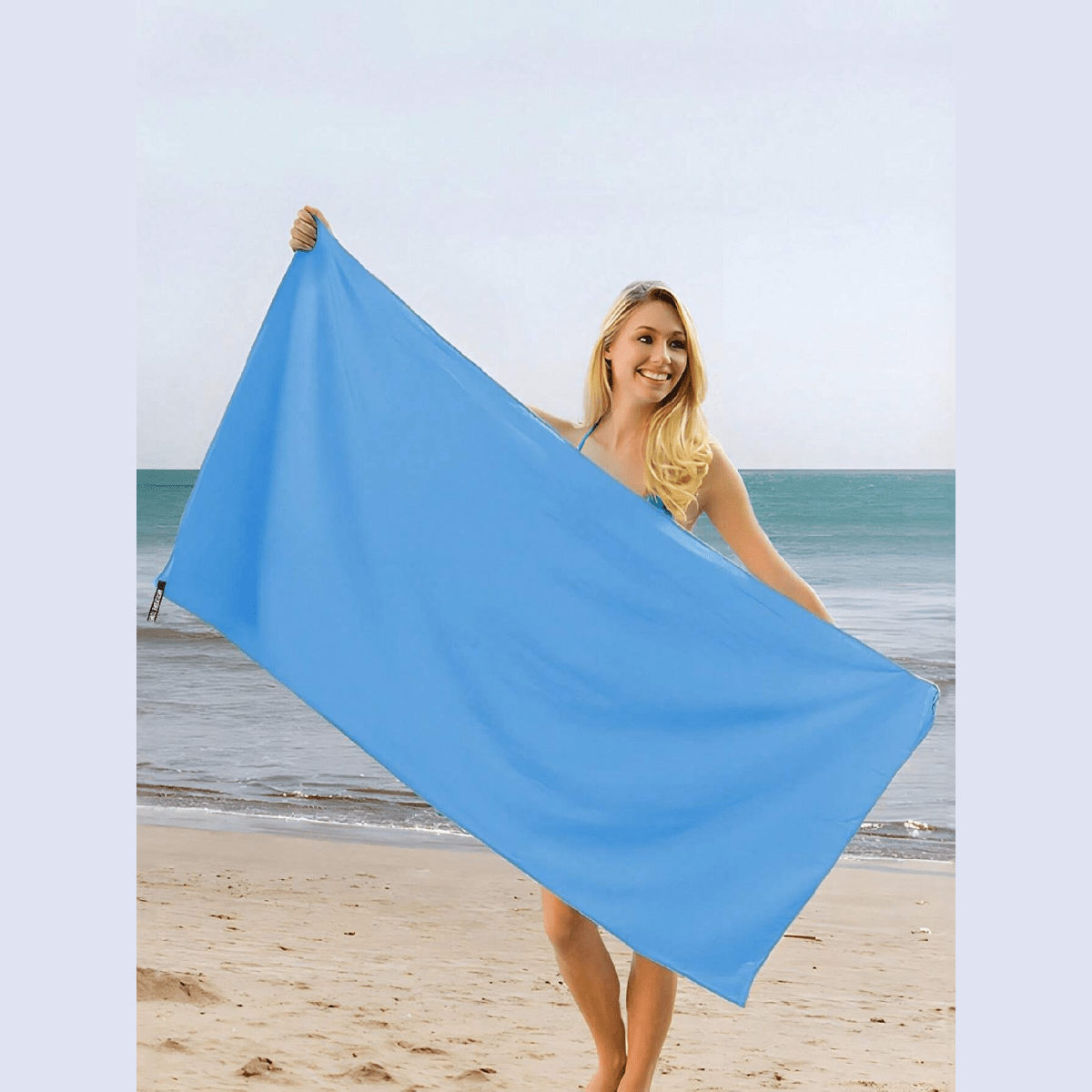 Pieza Toalla de secado rápido azul cielo, ultra suave y delgada de microfibra, con gran absorción de agua para deportes al aire libre, campamento, g