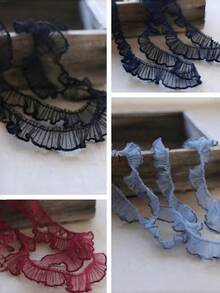 1 Yard Multi Color Embroidered Ruffle Lace Fabric Trim 2cm Wide For DIY Sewing Apparel Embellishment Costume Craft Decorative Accessory - Multicolor - View 7