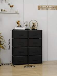 1pc Multi-Layer Storage Cabinet With Drawers, Bedroom Lingerie Organizer, Home Use Assembly Storage Rack, Floor Standing Assembly Storage Rack - Multicolor - View 3