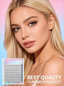 1 Khay 240 Miếng Mi Giả Hình Xương Cá, Độ Dài Hỗn Hợp, Cong Chữ C, Dài Hơn, Tự Làm Mi Nối, Mềm Tự Nhiên, Thủ Công, Dùng Hàng Ngày, Phong Cách Manga, Du Lịch - màu đen - Xem 1