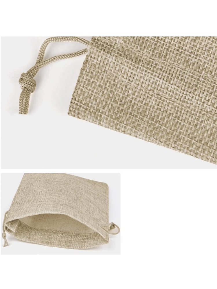 20 PIEZAS, 4 Tamaños, Bolsas de Regalo de Arpillera de Yute, Bolsas de Almacenamiento Reutilizables Bolsas para Joyas, Cosméticos, Manualidades, Fiestas, Bodas, Navidad, Bolsas de Embalaje de Lino, Día de San Valentín - Multicolor - Añade 5