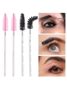 500 piezas Cepillo desechable negro para pestañas, Varilla de rímel, Cepillo de cejas, Minibrochas de maquillaje - Multicolor - Ver 7