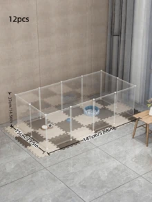 1个宠物围栏加高DIY金属网板 - 可定制猫笼、狗笼、仓鼠笼、兔笼 - 無色 - 查看 4