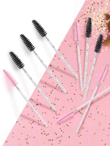 500 piezas Cepillo desechable negro para pestañas, Varilla de rímel, Cepillo de cejas, Minibrochas de maquillaje - Multicolor - Ver 4