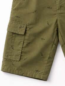 MODA MANIA Bermuda Cargo estampada para Hombre Casual con Bolsillos y Cinturón Estilo Urbano, Cómoda y Transpirable - Verde militar - Ver 7