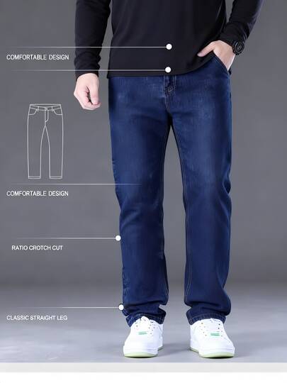 DG XUNLIN MODA Nuevo modelo de primavera 2026, jeans casuales de tubo recto suelto para hombres, azul negro, cintura alta y piernas anchas, hip - hop relajado, estilo callejero urbano, comodidad diaria