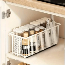 1-Piece Pull-Out Cabinet Storage Box With Sliding Drawer, Suitable For Kitchens, Spice Racks, And Bathrooms. No Drilling Required. Cabinet Storage Basket For Storing Spices, Jars, And Bottles. Bathroom Storage Drawer. - Multicolor - View 8
