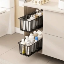 1-Piece Pull-Out Cabinet Storage Box With Sliding Drawer, Suitable For Kitchens, Spice Racks, And Bathrooms. No Drilling Required. Cabinet Storage Basket For Storing Spices, Jars, And Bottles. Bathroom Storage Drawer. - Multicolor - View 4