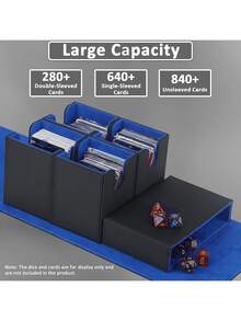 Hộp đựng bài MTG kèm khay đựng xúc xắc, hộp đựng bài Commander 5 trong 1 chứa được hơn 840 lá bài không cần bọc, hộp đựng bài MTG bằng da có nam châm, hộp đựng bài có thể tháo rời TCG CCG - Nhiều màu - Xem 8