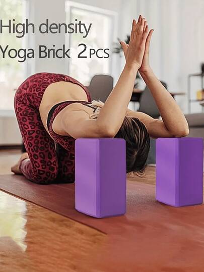 Yoga Blocks - Enhance Flexibility, Ideal For Pilates And Stretching Exercises, Perfect For Home Gym And Training, Made Of Durable Foam; Set Includes Yoga Mat And Solid Color Yoga Blocks, Suitable For Shaping, Leg Raises, Yoga And Pilates; This Yoga Stretch Strap Can Be Used As An Accessory Tool For Dance Practice, Beginners And Adults.