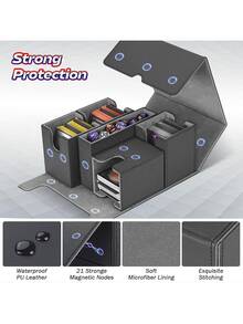 Hộp đựng bài MTG kèm khay đựng xúc xắc, hộp đựng bài Commander 5 trong 1 chứa được hơn 840 lá bài không cần bọc, hộp đựng bài MTG bằng da có nam châm, hộp đựng bài có thể tháo rời TCG CCG - Nhiều màu - Xem 3