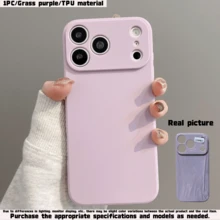 1pc Anti-Fingerprint Shockproof Silicone Phone Case, Compatible With IPhone 17/16/15/14/13/12 Pro Max/Pro Series - Purple - View 11