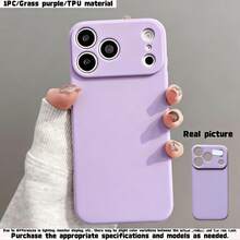 1pc Anti-Fingerprint Shockproof Silicone Phone Case, Compatible With IPhone 17/16/15/14/13/12 Pro Max/Pro Series - Purple - View 29