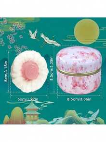 1 Set Includes 1 Large Powder Puff, 1 Powder Box, And 1 Loose Powder Container, Powder Puff And Powder Box Suitable For Bathing And Travel, Perfect Gift For Christmas, Holidays, Halloween, Valentine's Day, Eid - Multicolor - View 3