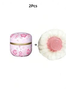 1 Set Includes 1 Large Powder Puff, 1 Powder Box, And 1 Loose Powder Container, Powder Puff And Powder Box Suitable For Bathing And Travel, Perfect Gift For Christmas, Holidays, Halloween, Valentine's Day, Eid - Multicolor - View 6