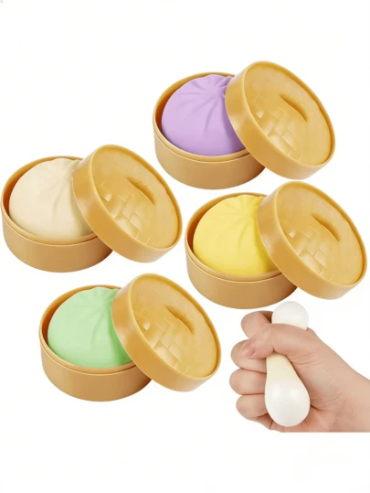 POKOJA LAND 1/3/6个饺子造型捏捏乐，饺子减压球，包子造型捏捏乐，成人礼物