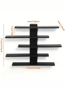 1 Kệ trang trí treo tường, giá đựng đồ treo tường đơn giản và hiện đại, thích hợp để đựng búp bê, tượng nhỏ, đồ chơi, v.v., hoàn hảo cho trang trí phòng ngủ. - màu đen - Xem 3