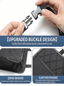 1pc Multifunctional Trunk Organizer Hanging Storage Box Car Garbage Can Adjustable Divider Travel Essentials For Holiday Road Trip Camping Mother Day Valentine Gift Auto Accessory - Black - View 6
