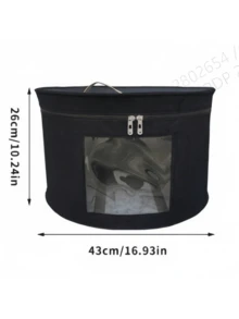 1个大容量圆形旅行帽子收纳盒 - 便携式毛毡收纳盒，带防尘罩和拉链，内部空间宽敞，适合存放帽子、玩具和衣物 - 非常适合旅行、衣橱整理和送礼 - 彩色 - 查看 11