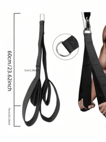 1件 二头肌和三头肌训练绳 双头阻力带 大号飞鸟健身配件 织带按压面拉绳手柄 - 黑色 - 查看 3