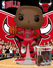 Funko Pop NBA 迈克尔·乔丹 #54 芝加哥公牛队乙烯基人偶，篮球收藏模型带展示架，体育迷礼物 - 彩色 - 查看 3