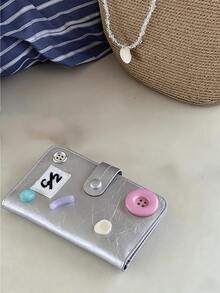 Joivida 1 Buah/2 Buah Dompet Paspor PU Ringan dan Bergaya dengan Desain Kancing Unik Dompet Selempang Portabel All-In-One Tempat Kartu Identitas untuk Tiket Pesawat, Uang Tunai, Koin, Tas Tangan Mini, Tempat Kartu untuk Wanita, Penggunaan Sehari-hari, Hadiah Tahun Baru dan Kembali ke Sekolah yang Sempurna untuk Teman dan Keluarga - MultiWarna - View 3