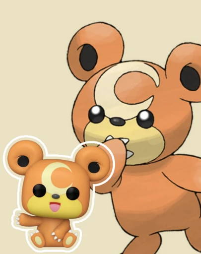  Funko Pop！游戏宝可梦熊宝宝 #985 乙烯基人偶，可爱小熊收藏玩具，3.75英寸桌面展示架，橱窗式包装，粉丝和收藏家礼物