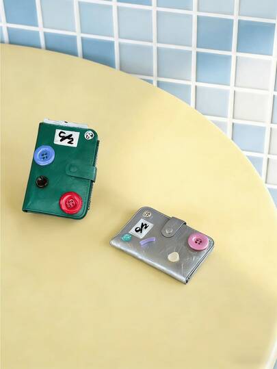 Joivida 1Pc/2pcs PU Passport Holder Lightweight Stylish Wallet With Unique Button Design Portable Crossbody All-In-One ID Card Holder For Boarding Pass Cash Coins Mini Handbag Card Case For Women Daily Use Perfect New Year Back To School Gift For Friends And Family