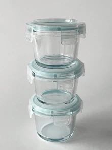 3pcs - Thickened Glass Food Storage Jars With Airtight Lids, Food Storage Jar Set - Perfect For Picnics, Food Preparation, Refrigerator Storage, Also Suitable For Food Storage, High-Temperature Microwave Ovens And Freezers, Mini, Portable, Cute And Durable Design. - Multicolor - View 5
