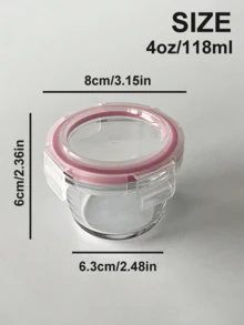3pcs - Thickened Glass Food Storage Jars With Airtight Lids, Food Storage Jar Set - Perfect For Picnics, Food Preparation, Refrigerator Storage, Also Suitable For Food Storage, High-Temperature Microwave Ovens And Freezers, Mini, Portable, Cute And Durable Design. - Multicolor - View 3