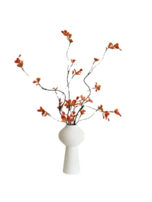 5 pièces Feuilles artificielles de ficus avec longues tiges - Idéal pour les arrangements floraux, la décoration de la maison et du bureau - Peut être utilisé comme remplissage de vase et comme accent de bouquet - Décoration de la maison, décoration de bureau, cadeau pour la fête des mères, cadeau pour la Saint-Valentin, décoration de Pâques, diverses décorations de table - Grande branche d'oranger - Voir 3