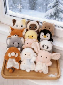 POKOJA LAND 创意豆袋舒适毛绒玩具，可挤压绵羊桌面毛绒玩具，可爱包包摆件 - 彩色 - 查看 4