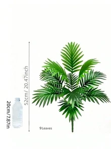 大型槟榔树仿真热带植物，尺寸可选68厘米、95厘米或125厘米，逼真的仿真棕榈树，配有耐用塑料叶片，适用于室内外家居、办公室、花园、派对装饰，易于维护，抗紫外线。 - 綠色 - 查看 3
