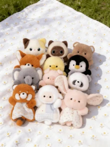 POKOJA LAND 创意豆袋舒适毛绒玩具，可挤压绵羊桌面毛绒玩具，可爱包包摆件 - 彩色 - 查看 3