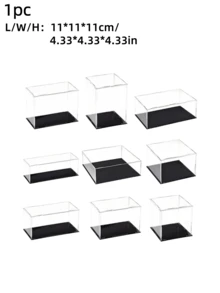 Transparent Acrylic Display Boxes, Available In 11 Sizes, Diy Assembly, Suitable For Displaying Models, Building Blocks, Crafts, And Souvenirs, And Providing Dust Protection. - 5mm Black PVC Base - View 4