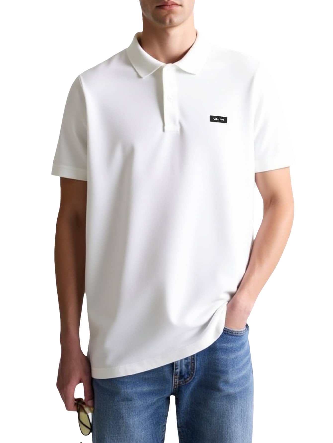Calvin Klein Weiße Herren-Poloshirts - Weiss - Übersicht 1