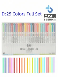 双头荧光笔 复古马克笔 马卡龙色马克笔 浅色学生钥匙手记账笔 返校季 - 多色 - 查看 5