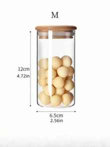 高硼硅玻璃密封储物罐，适用于存放谷物、麦片、干果、橙皮干和茶叶。直筒圆柱形设计，配竹制盖子，简约透明，是居家收纳的理想之选。也是厨房用品和食品储存容器的完美之选。 - 無色 - 查看 13