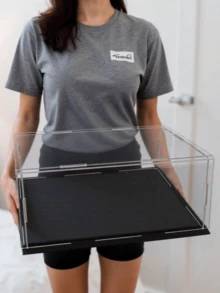 Transparent Acrylic Display Boxes, Available In 11 Sizes, Diy Assembly, Suitable For Displaying Models, Building Blocks, Crafts, And Souvenirs, And Providing Dust Protection. - 5mm Black PVC Base - View 7