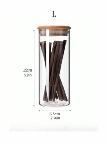 高硼硅玻璃密封储物罐，适用于存放谷物、麦片、干果、橙皮干和茶叶。直筒圆柱形设计，配竹制盖子，简约透明，是居家收纳的理想之选。也是厨房用品和食品储存容器的完美之选。 - 無色 - 查看 14