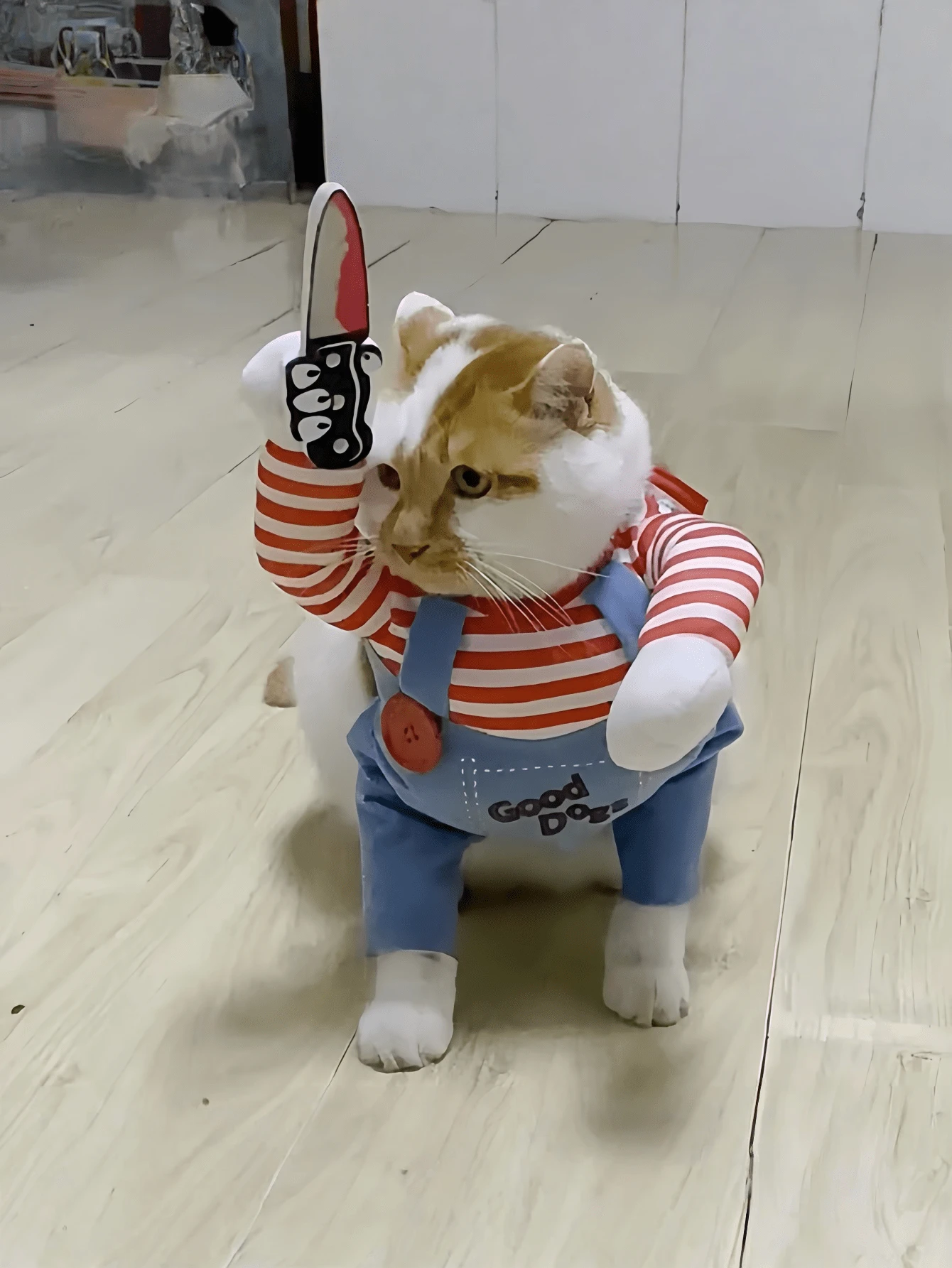 Bộ quần áo dao cho chó - Áo hoodie hóa trang ngộ nghĩnh kèm dao, trang phục cosplay đáng sợ cho chó nhỏ và vừa. - Nhiều màu - Xem 1