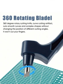 1pc Paper Craft Cutting Tools, Including A Set Square, 360-Degree Rotating Blade, Stainless Steel Craft Knife, Utility Knife, And Art Cutting Tools, Suitable For Templates, Vinyl, And Scrapbooks. - Multicolor - View 8