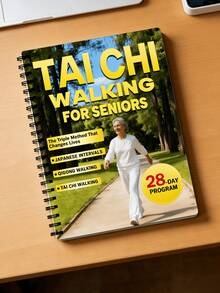 1pc Tai Chi Themed Planner, 50 Pages, Spiral-Bound Notebook, Perfect Gift For Tai Chi Enthusiasts Suitable For Study Office Work And Back-To-School Season - Walking Tai Chi White Grandma - View 4