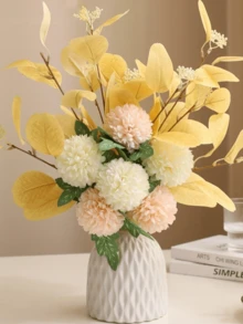 1pc Simulation Flower Pomander Bouquet In White And Blue For Home Table Decor Christmas For Holiday Gift Giving - Burnt Orange - View 6